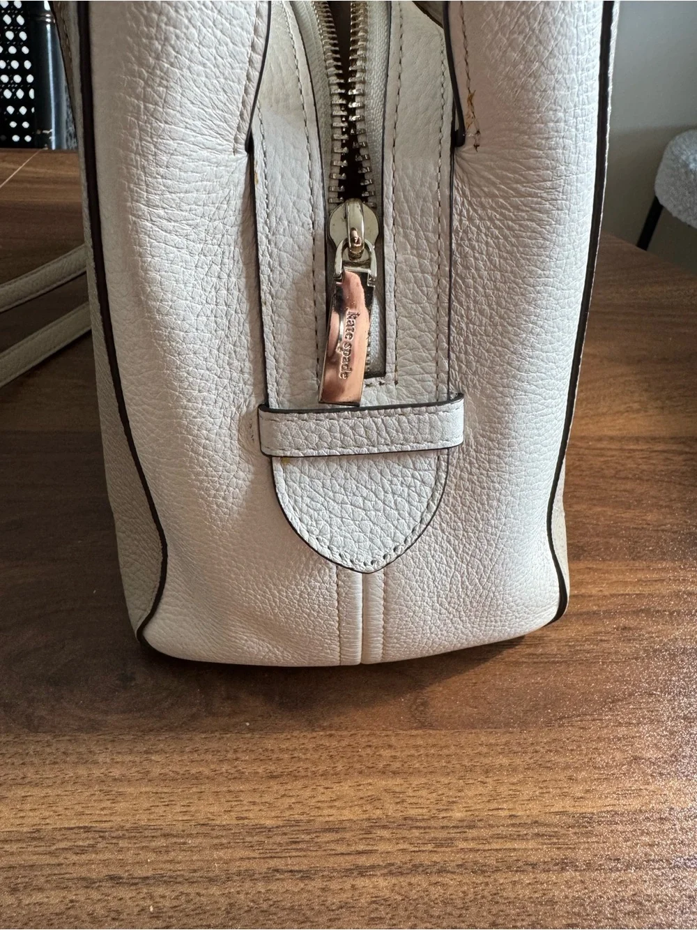 kate spade Pebbled Cream Top-Handle Shoulder Bag